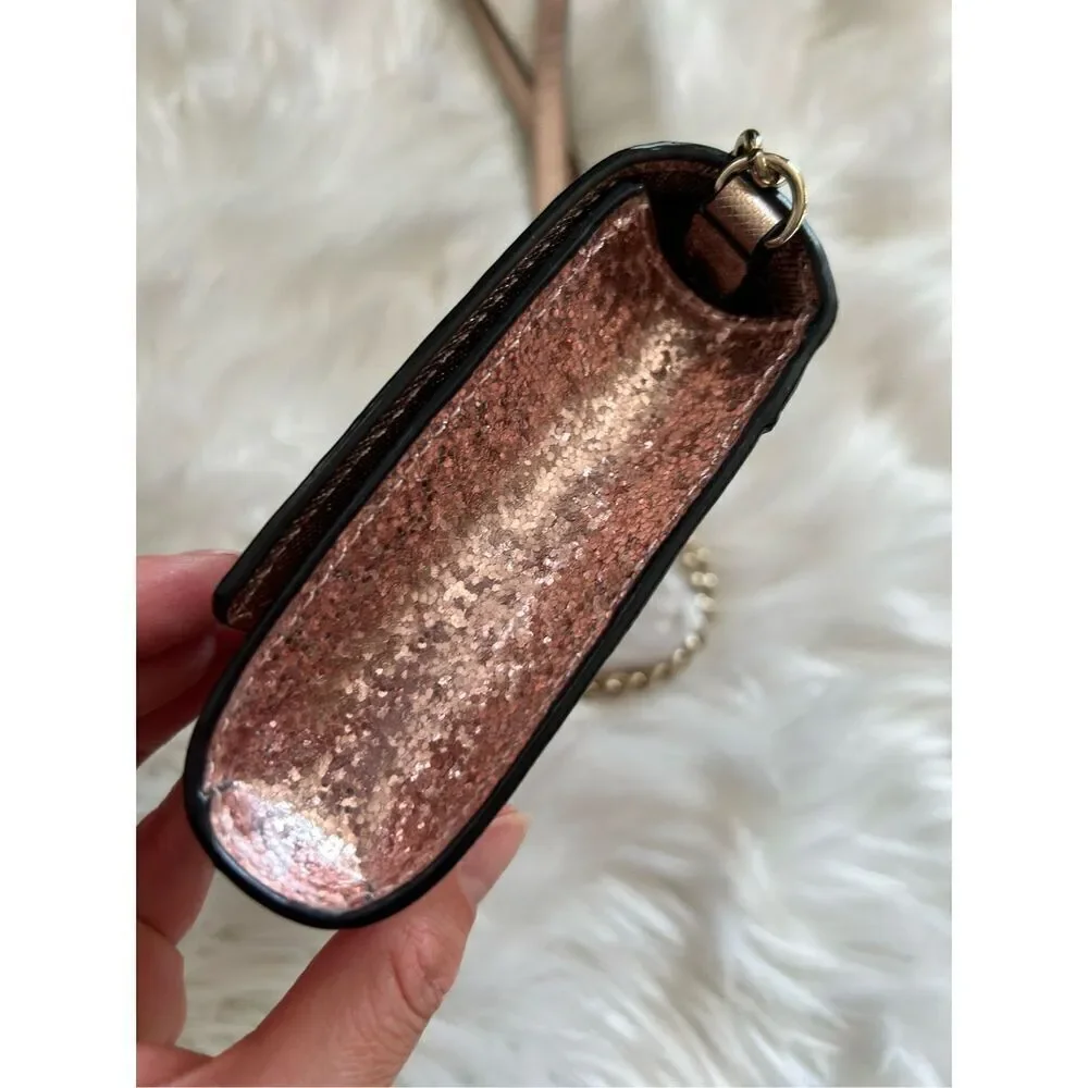 KATE SPADE NEW YORK pale pink GLITTER crossbody bag retails for $350